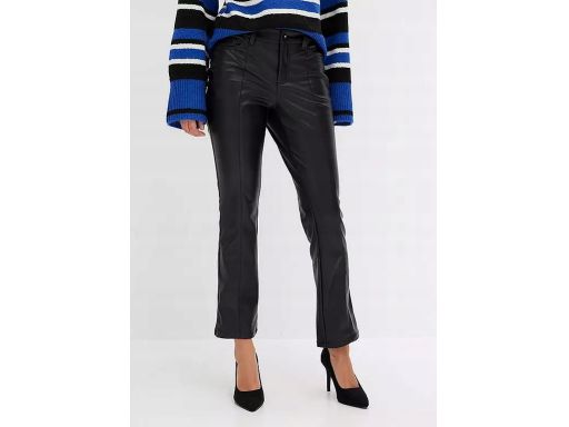 B.P.C spodnie czarne z eko skóry skórzane ^54