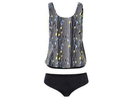 B.P.C czarne tankini w kolorowe wzory r.50