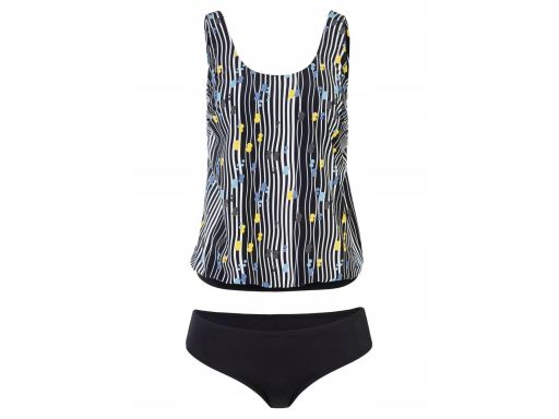 B.P.C czarne tankini w kolorowe wzory r.50