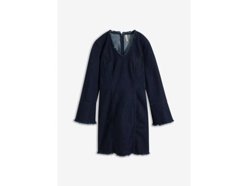 B.P.C jeansowa sukienka prosta postrzępiona ciemna r.40