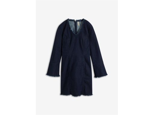 B.P.C jeansowa sukienka prosta postrzępiona ciemna r.40