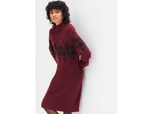 B.P.C sukienka dzianinowa ze stójką kasztanowa ^36/38