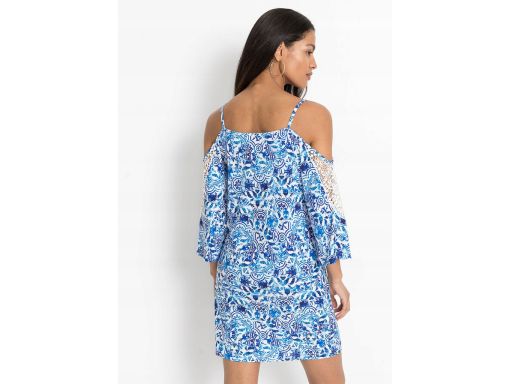 B.P.C niebieska sukienka odkryte ramiona ^36/38