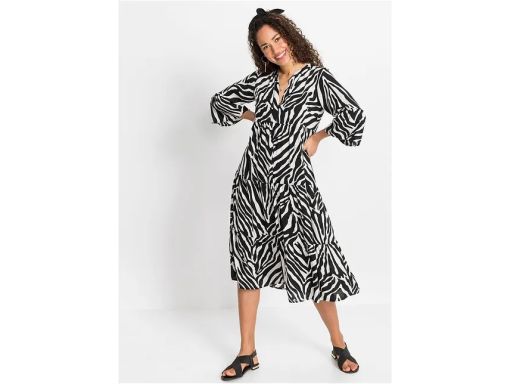 B.P.C sukienka midi we wzór zebry szmizjerka ^50