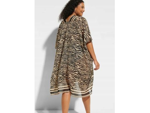 B.P.C sukienka tunika plażowa prześwitująca wzór zebry ^44/46