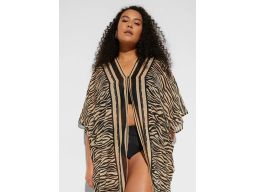 B.P.C sukienka tunika plażowa prześwitująca wzór zebry ^44/46