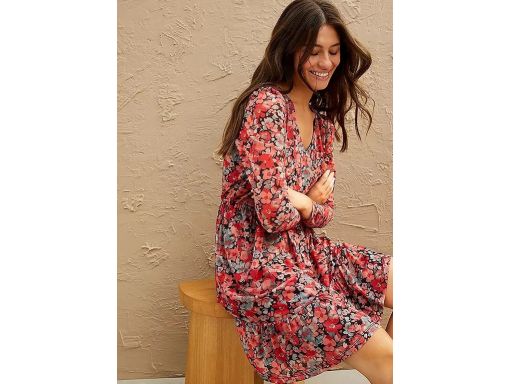 B.P.C sukienka siateczkowa w kwiaty z falbankami 40/42.