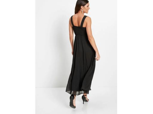 B.P.C sukienka wieczorowa czarna koronka cekiny haft ^38