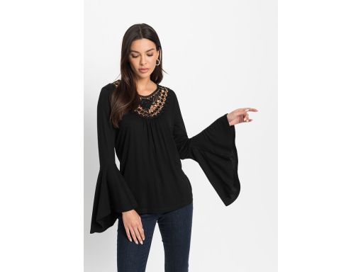Bluzka czarna z koronką r.36/38