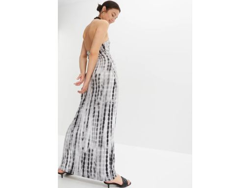 B.P.C długa sukienka biało-czarna cieniowana z koronką 36/38.