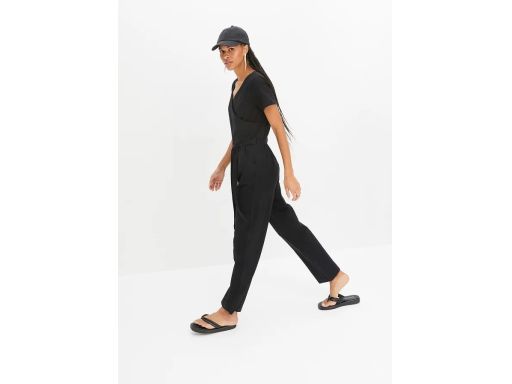 B.P.C czarny kombinezon bawełniany krótki rękaw 44/46.