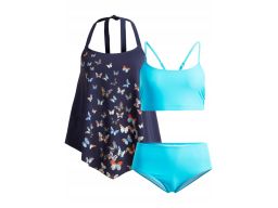 B.P.C tankini 3-elementy biustonosz bustier figi i luźna koszulka moty