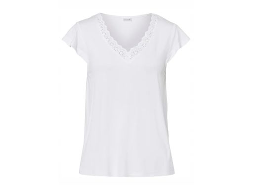 B.P.C t-shirt damski w serek z wiskozy z koronką 36/38.