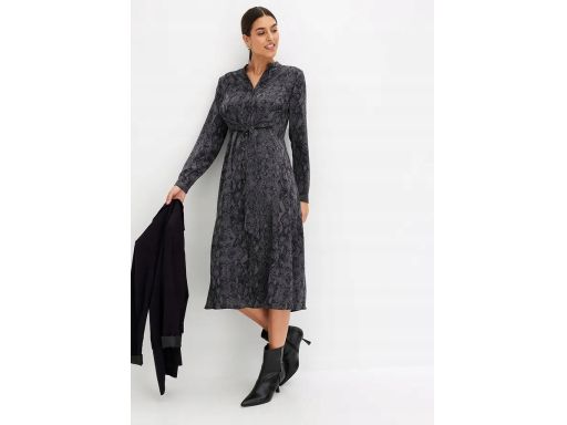 B.P.C sukienka koszulowa wzór wężowej skóry z wiązaniem 36.