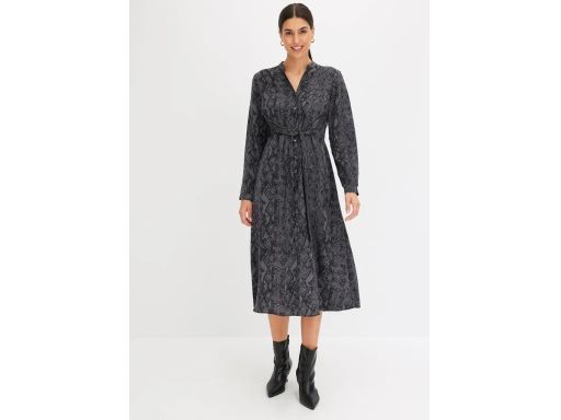 B.P.C sukienka koszulowa wzór wężowej skóry z wiązaniem 36.