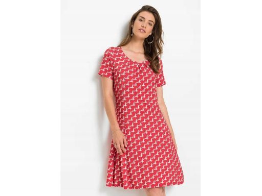 B.P.C sukienka dżersejowa czerwona w białe wzory r.40/42