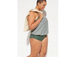 B.P.C tankini oliwkowo-białe w paski ^50