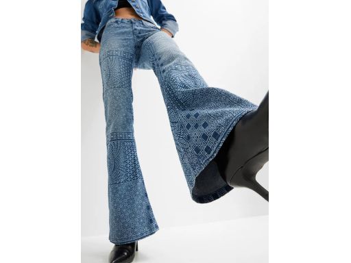 B.P.C jeansy dzwony w różne wzory desenie ^36