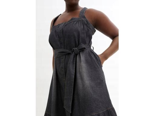 B.P.C sukienka jeansowa midi z paskiem r.46