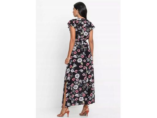 B.P.C sukienka długa w kwiaty z wiskozy 38.