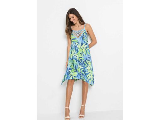 B.P.C sukienka asymetryczna kolorowa letnia 32/34.