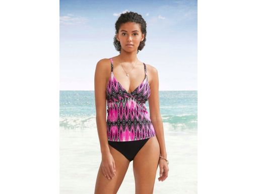 B.P.C tankini czarno-różowe sznurowanie 40.