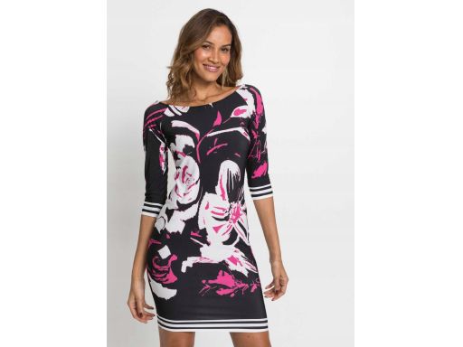 B.P.C sukienka w kolorowe wzory dopasowana 32/34.