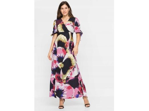 B.P.C długa sukienka wzorzysta z wiązaniami r.36/38