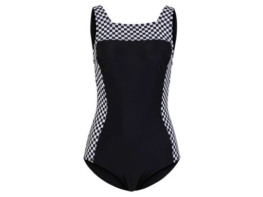 B.P.C kostium kąpielowy modelujący czarny ze wstawkami w kratkę 44.