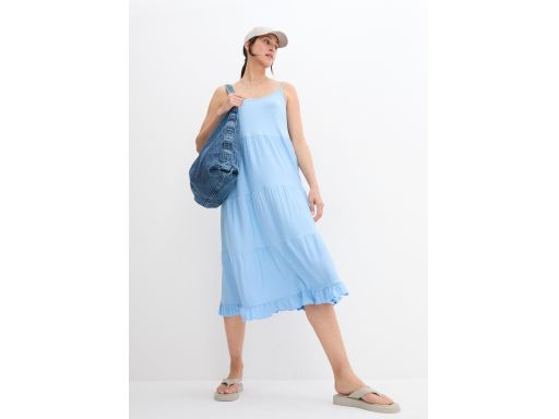 B.P.C sukienka midi niebieska na cienkie ramiączka ^48/50