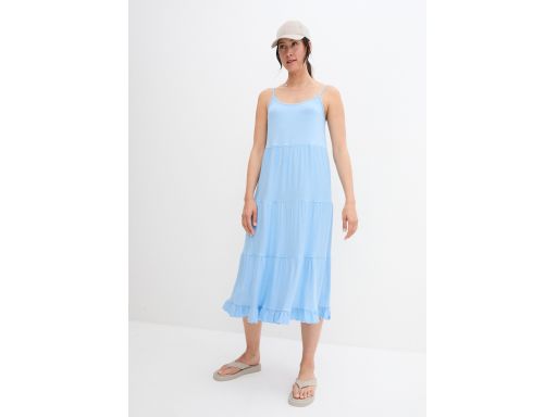 B.P.C sukienka midi niebieska na cienkie ramiączka ^48/50