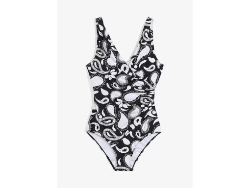 B.P.C kostium kąpielowy czarny z białym wzorem paislej ^40