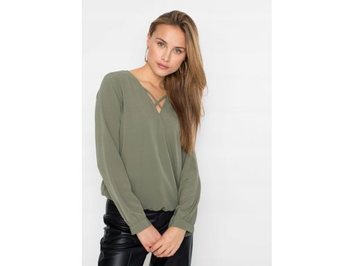 B.P.C bluzka oliwkowa kopertowa ^34
