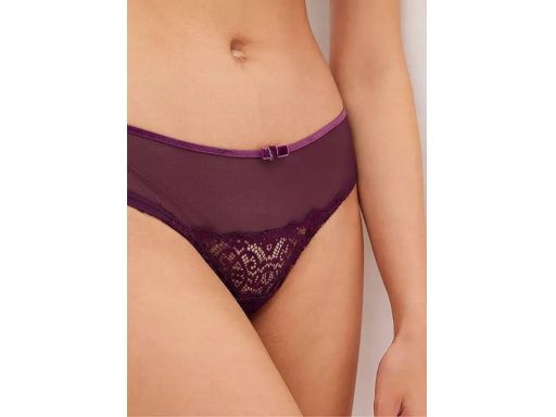 B.P.C stringi brazylijskie ciemny fiolet z aksamitnym paskiem r.44/46