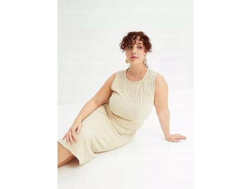 B.P.C beżowy top strukturalny krótki 48/50.