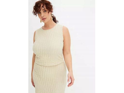 B.P.C beżowy top strukturalny krótki 48/50.