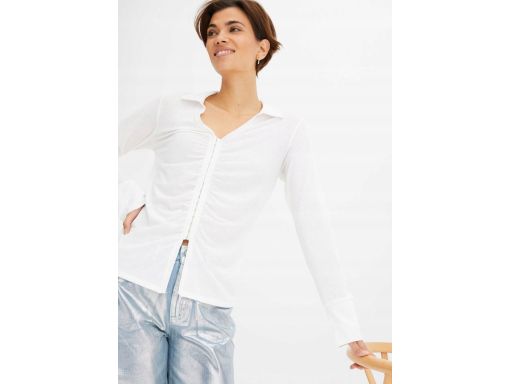 B.P.C bluzka koszula biała z marszczeniem r.40/42