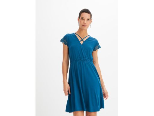 B.P.C morska sukienka z wiskozy z koronką ^36/38