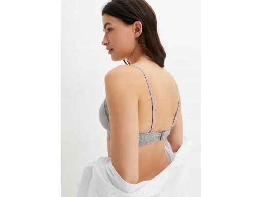 B.P.C szary biustonosz połyskujący bez fiszbin r.90C