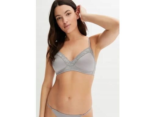 B.P.C szary biustonosz połyskujący bez fiszbin r.90C