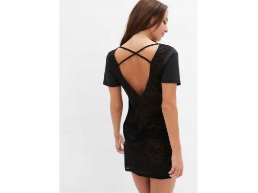 Venus czarna sukienka z koronkowym tyłem ^36/38