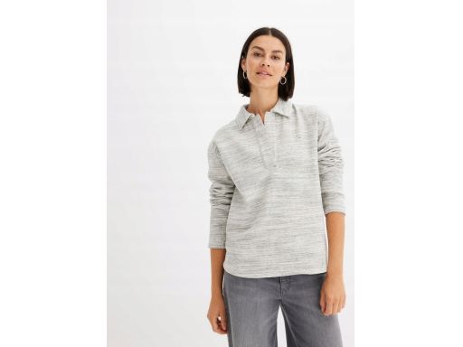 B.P.C szara sweterowa bluza z kołnierzykiem r.40/42