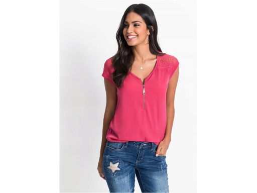 B.P.C bluzka t-shirt z koronką różowa r.32/34