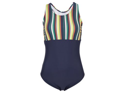 B.P.C kostium kąpielowy granatowy z kolorowymi paskami r.46