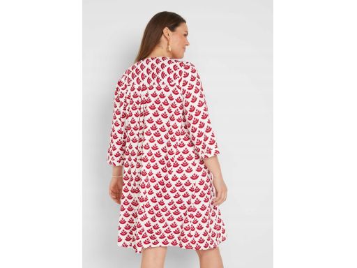 B.P.C sukienka biała w czerwone wzory wiskozowa ^42