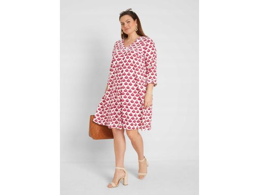 B.P.C sukienka biała w czerwone wzory wiskozowa ^42