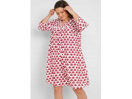 B.P.C sukienka biała w czerwone wzory wiskozowa ^42