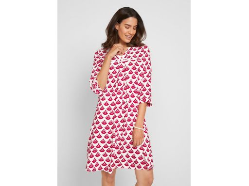 B.P.C sukienka biała w czerwone wzory wiskozowa ^42