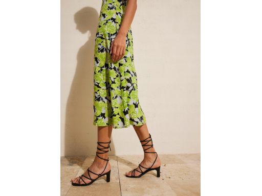 B.P.C sukienka letnia na ramiączka czarno-zielona w kwiaty ^50