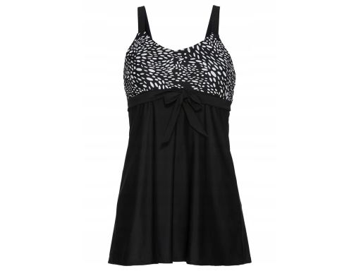 B.P.C sukienka kąpielowa czarna w białe wzorki ^54